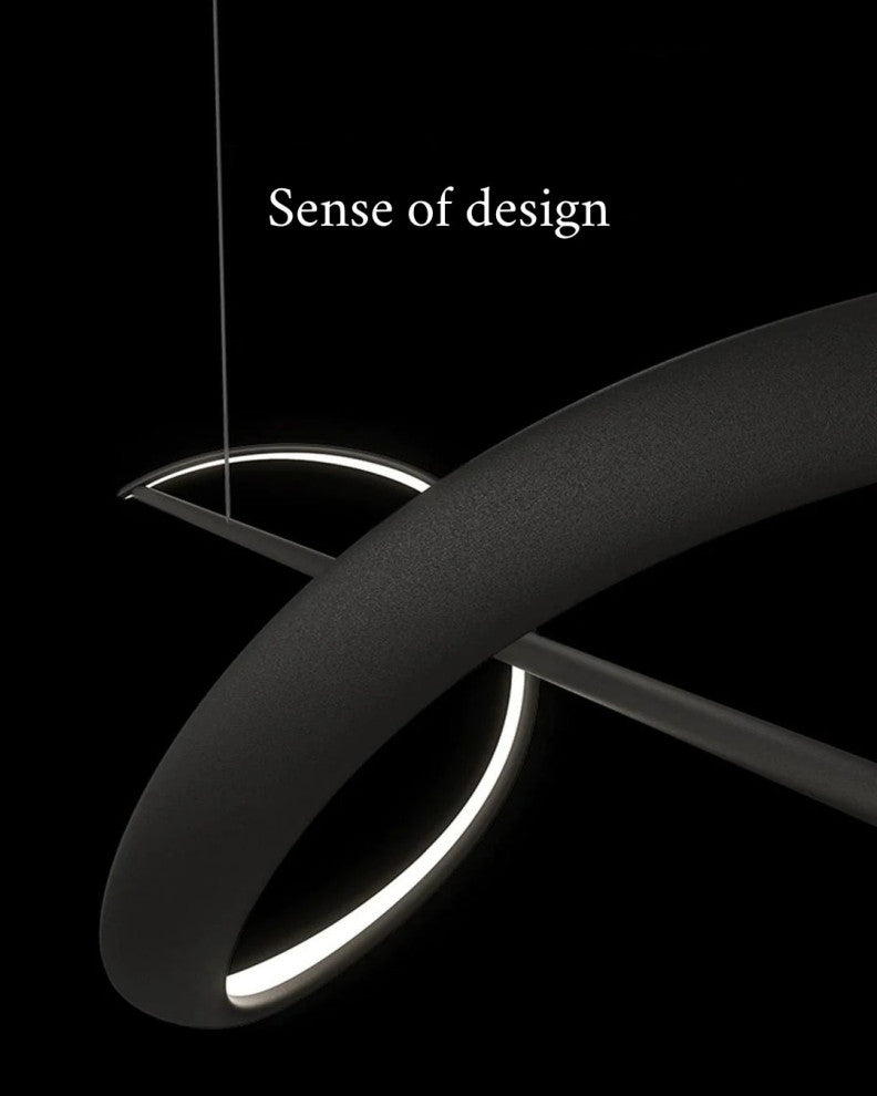 Carros | Minimalistic Wave Design Chandelier for Dining Room, White, L63.0"