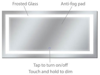 Edison Tri-Color Wall Mounted Backlit LED Bathroom Vanity Mirror, 72"w X 38"h