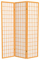 6' Tall Window Pane Shoji Screen, Honey, 3 Panels