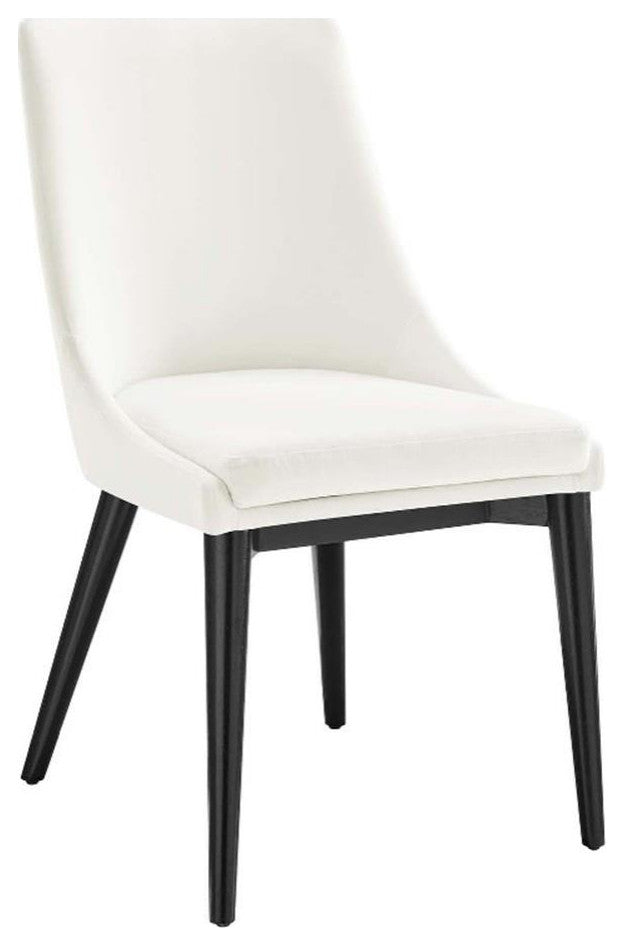 Viscount Performance Velvet Dining Chair, White