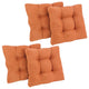19" Squared Microsuede Tufted Dining Chair Cushion, Set of 4, Spice