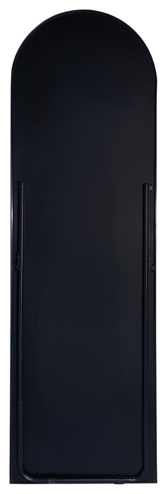 Rectangular Aluminum Framed Freestanding Bedroom Mirror, Black, 22''x 65''