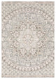 5' X 8' Ivory Grey Distresed Oversize Medallion Indoor Area Rug