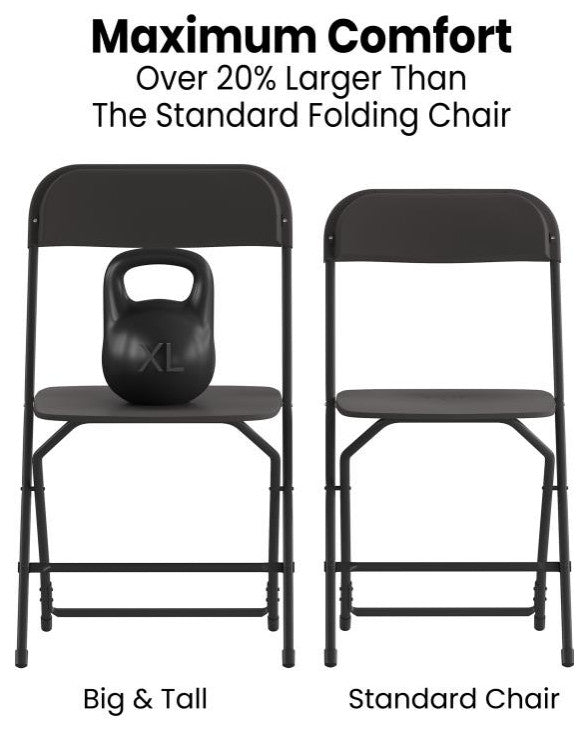 Hercules Big & Tall Commercial Folding Chair/Extra Wide 650LB. Capacity 4-Pack,