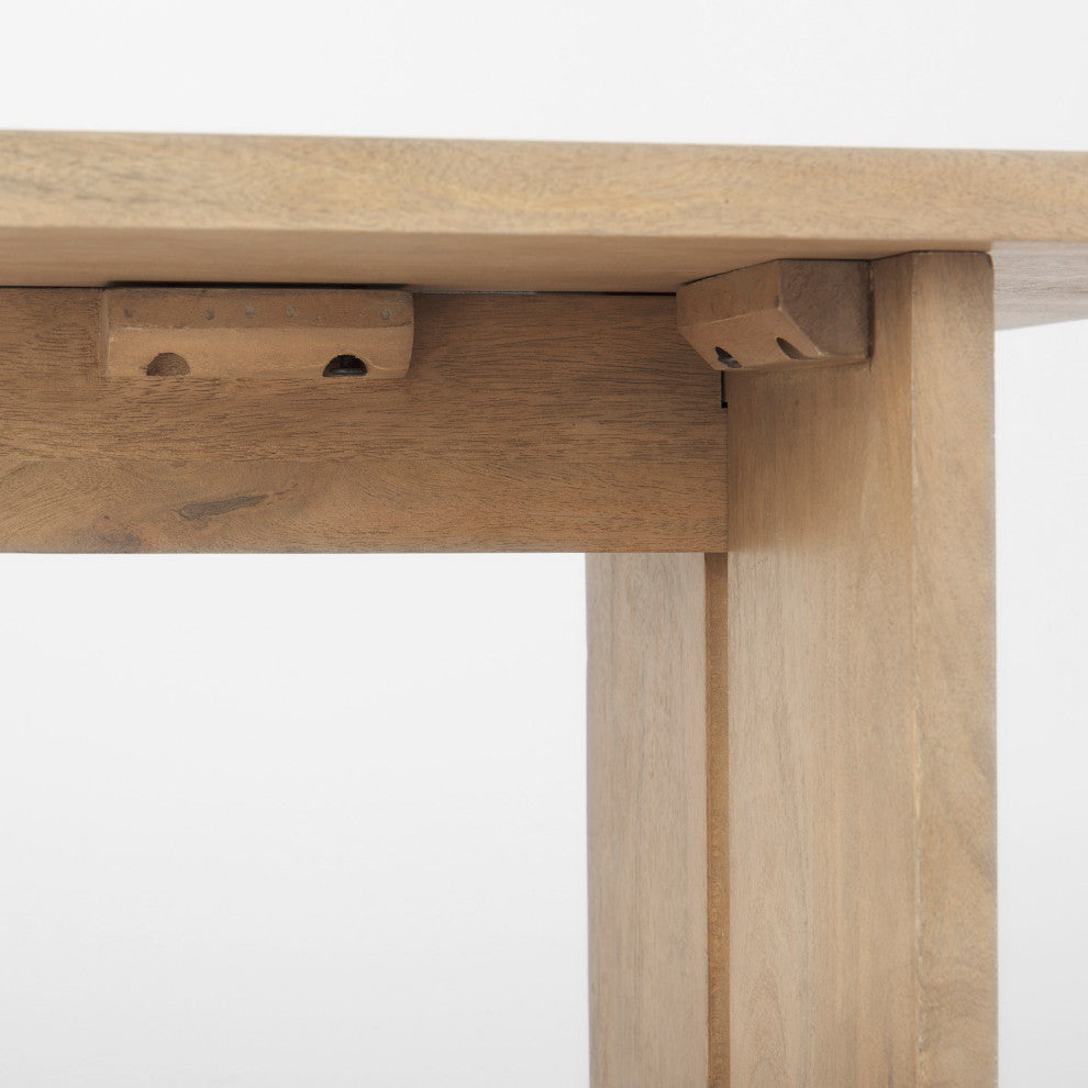 Aida Light Brown Solid Wood Dining Bench