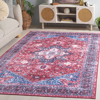 Safavieh Arizona Machine-Washable Collection ARZ316 Rug, Red/Navy, 6'x9'