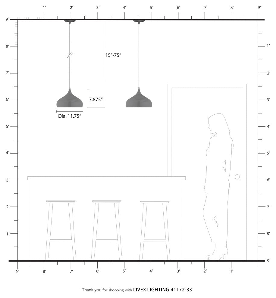 Livex Lighting 1 Light Soft Gold Pendant