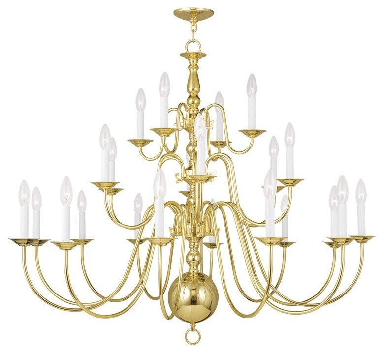 Williamsburgh Chandelier, Polished Brass