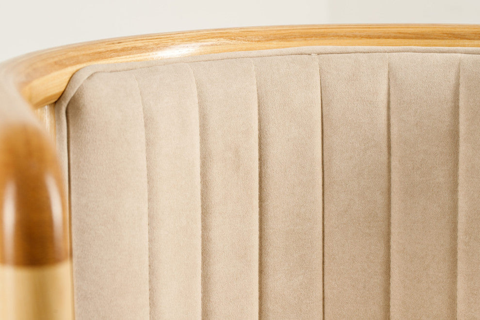 Alton Dining Chair, Ash Wood, Beige Material
