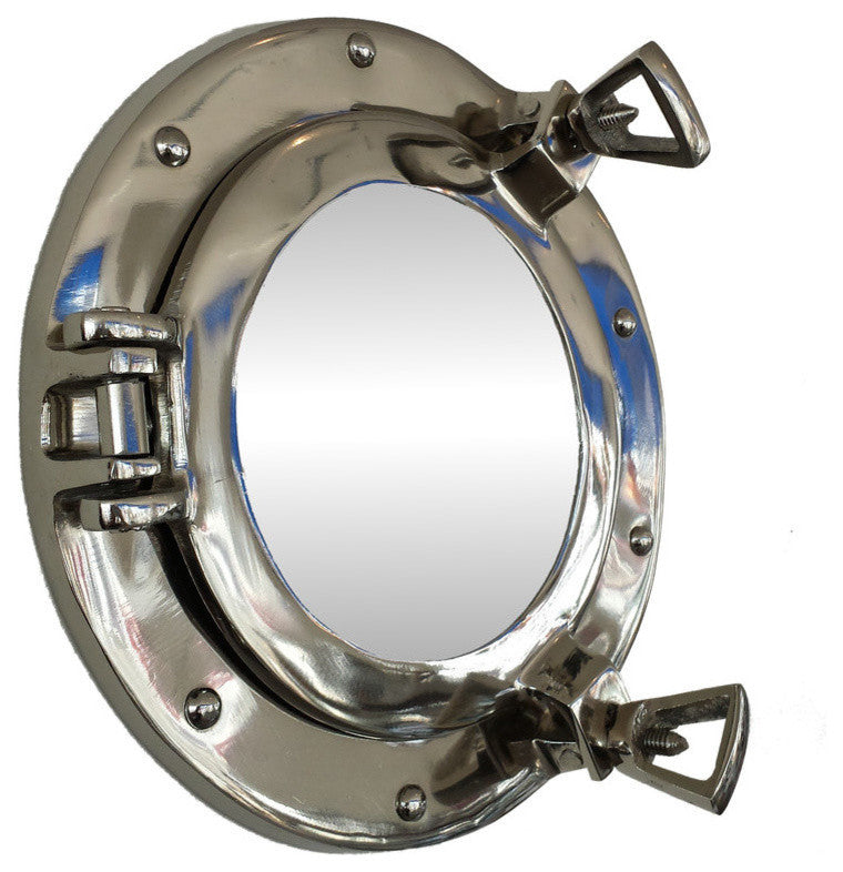 Deluxe Class Porthole Mirror, Chrome, 8''