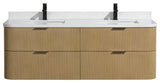 Ari Kitchen and Bath Chantal 60" Floating Bathroom Vanity Oak