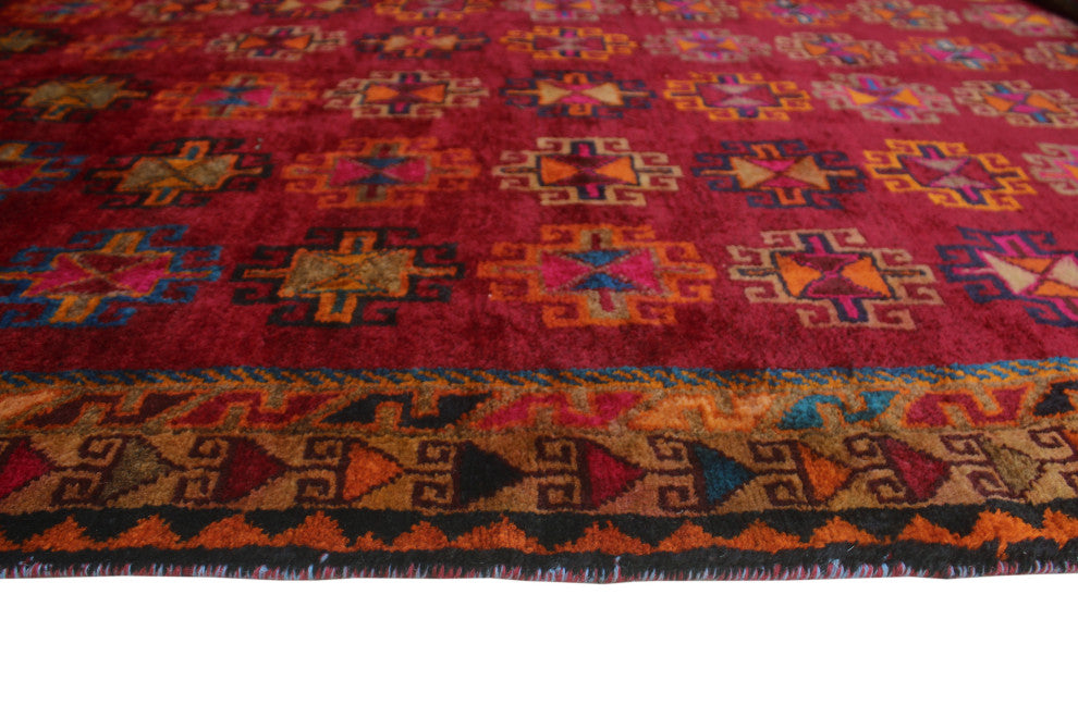 Fine Vintage Distressed Farhod Red Rug