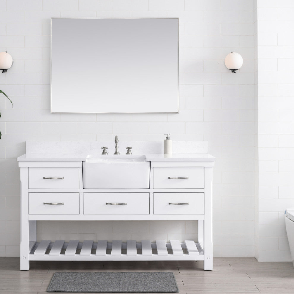 Wesley 60" Bathroom Vanity, White