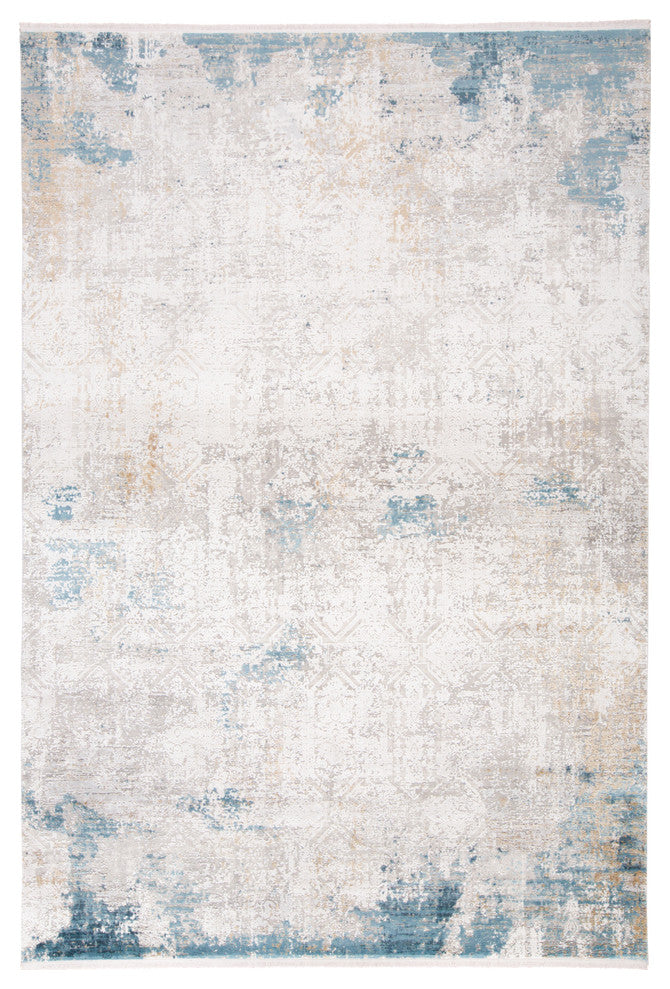 Weave & Wander Lindstra Ivory/Blue 4'10"x7'10" Rug