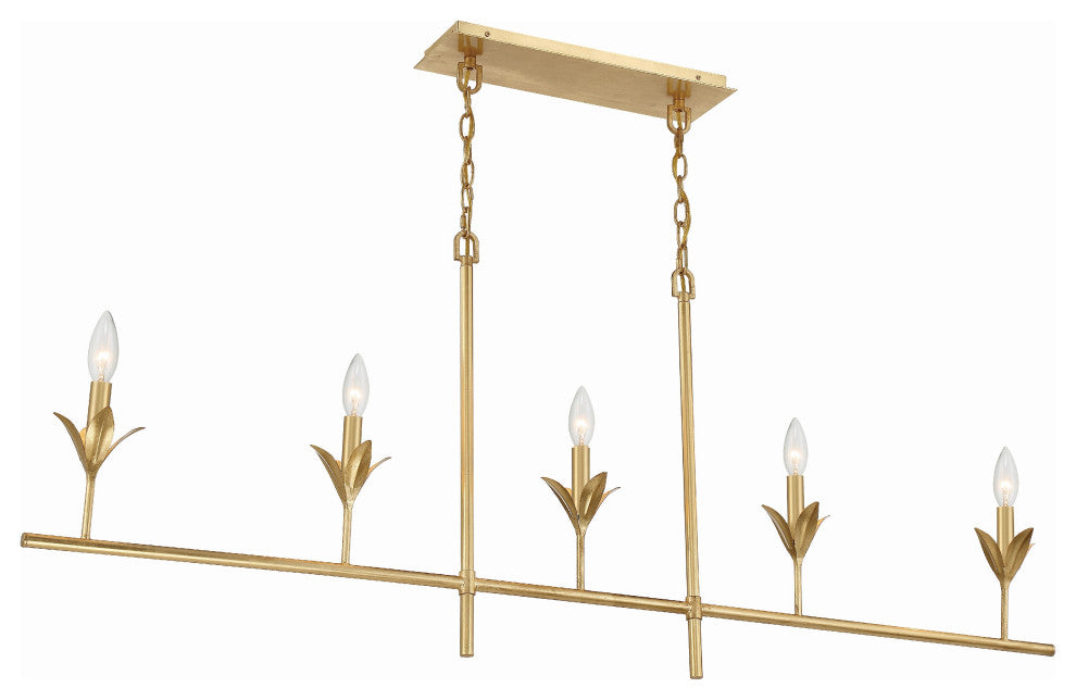 Broche 5-Light Antique Gold Chandelier