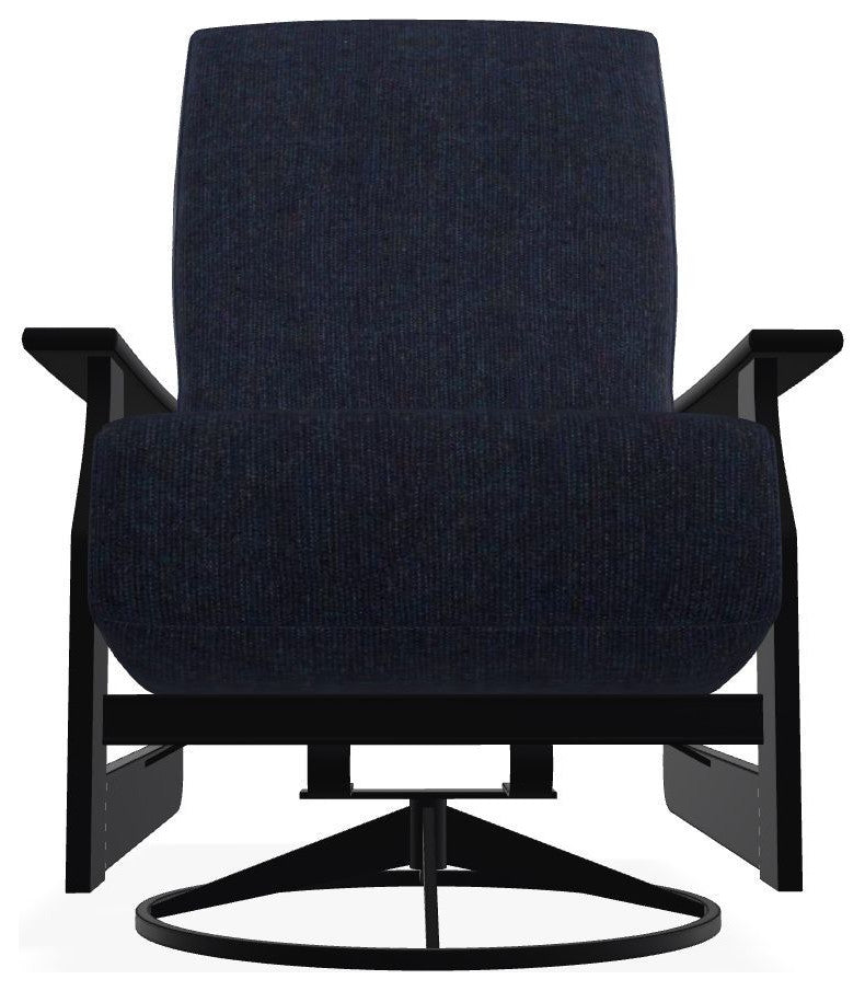 St. Catherine Deep Seat Outdoor Swivel Rocker, Indigo/Black