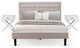 3Pc Fannin Bedroom Set, 1 Bed, 2 Nightstands, Mist Beige