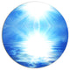 Blue Sky Mirrored In Blue Sea, Seashore Disc Metal Artwork, 11"