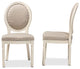 Alba Traditional French Inspired Dining Chair, Set of 2, Gray/White (Fabric)