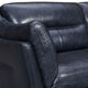 Franz 87" Modern Genuine Leather Sofa, Blue Midnight