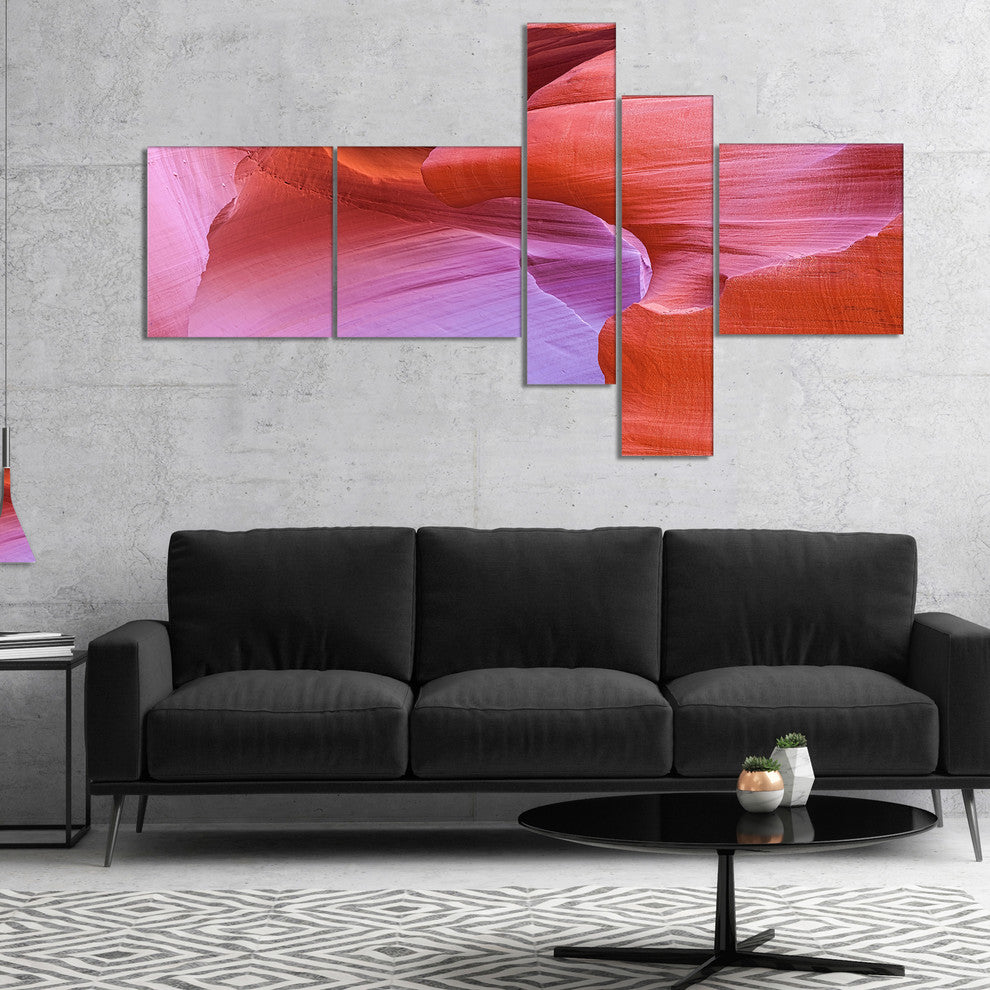 Antelope Canyon Landscape, Photography Canvas Art Print, 60"x32", 5 panels