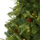 7' Wellington Spruce Natural Look Faux Xmas Tree W/400 Clear Lights & Pine Cones