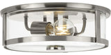 Gilliam Collection 12-5/8" Two-Light Brushed Nickel Flush Mount