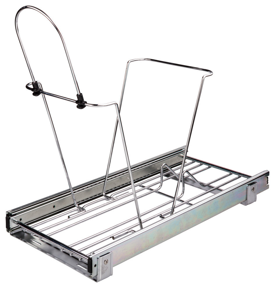 Polished Chrome 35 & 50 Quart Single Pullout Trash Can System