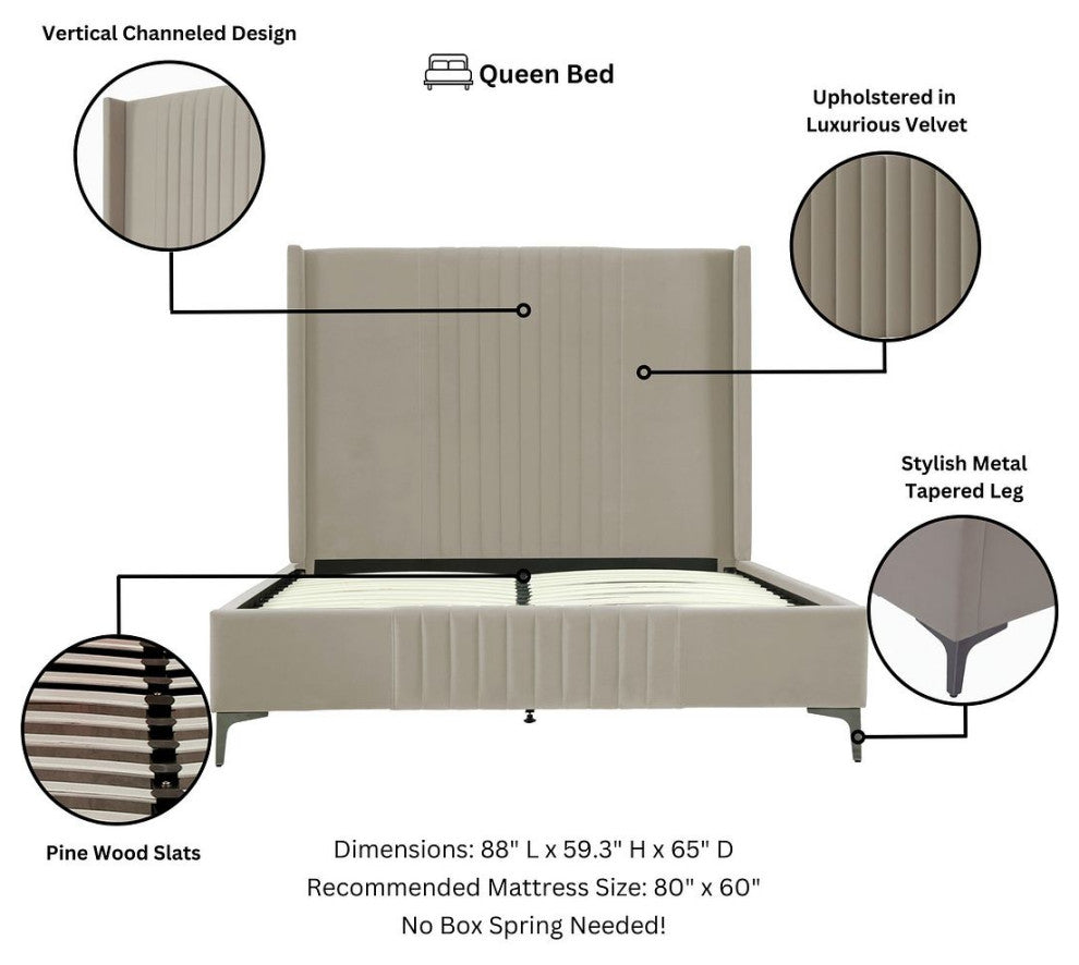 Manhattan Comfort Promenade Queen-Size Bed