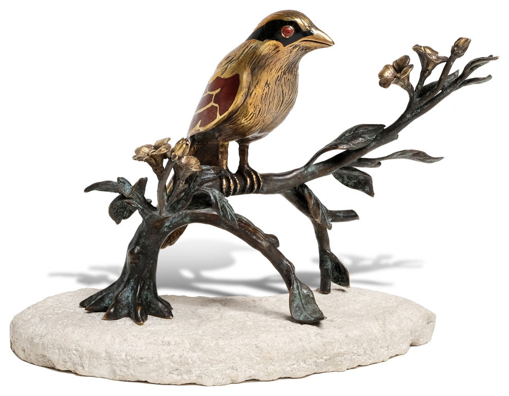 Brass Magpie Sculpture