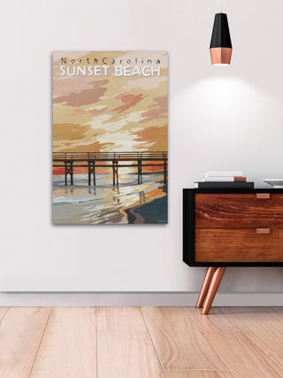 "Sunset Beach" Painting Print on Wrapped Canvas, 20x30