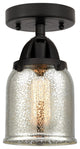 Small Bell Semi-Flush Mount, Matte Black, Silver Plated Mercury