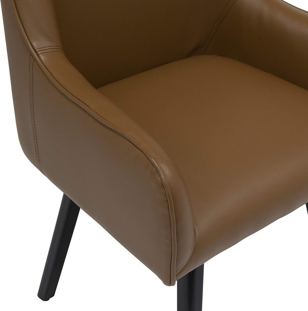 Multifunctional Dining Chair, Comfortable Swivel Seat, Caramel/Bonded Leather