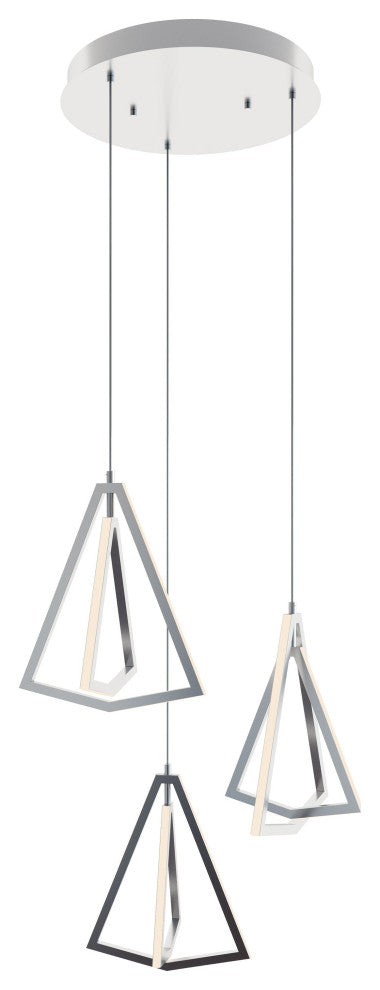 Gianna Three Pendant, 3000K 120V, Satin Nickel