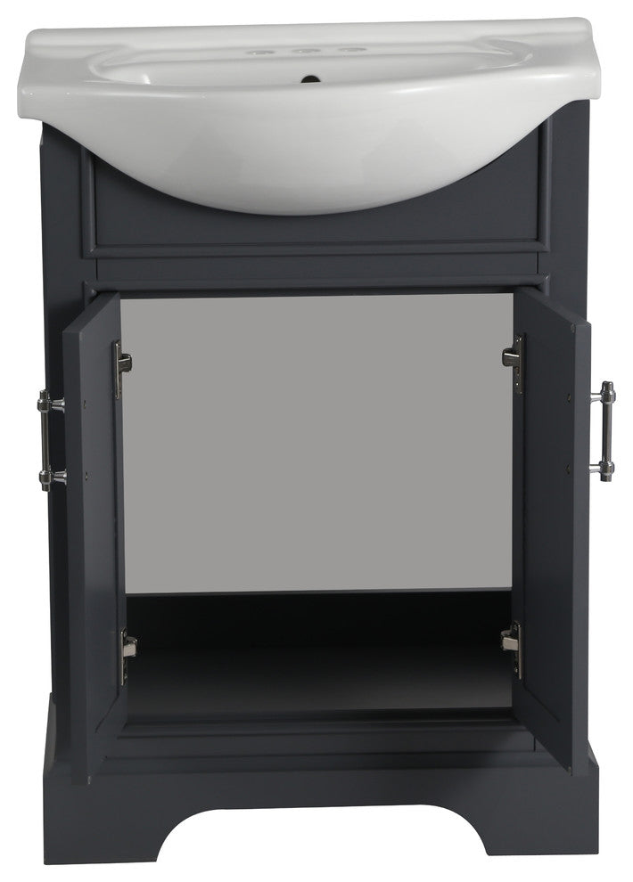 Legion Furniture Legion Faye Vanity, Dark Gray
