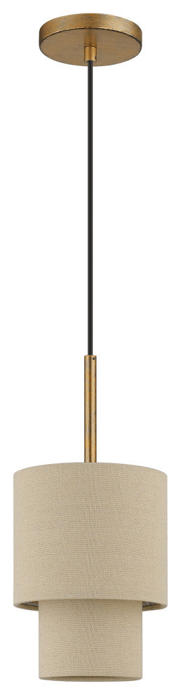 Bellingham 1-Light Antique Gold Leaf Mini Pendant