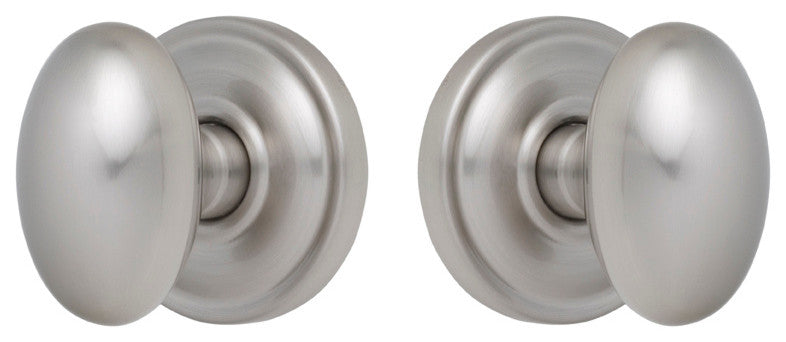 Rockwell Premium Solid Brass Helmsley Knob Passage Set, Brushed Nickel