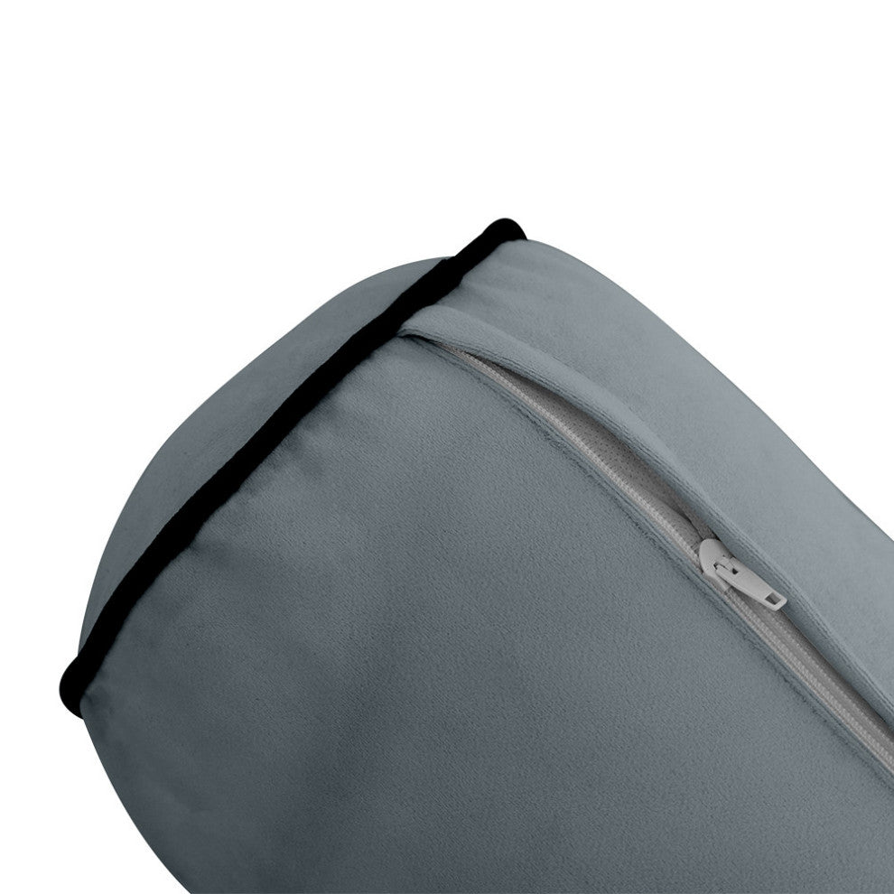 STYLE V2 Full Velvet ContrastPipe Indoor Daybed Bolster Pillow |COVER ONLY|AD347