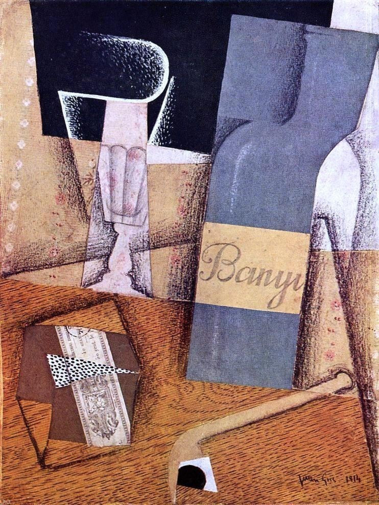 Juan Gris The Bottle of Banyuls - 21" x 28" Premium Canvas Print