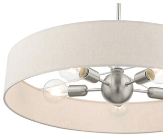 Livex Lighting Venlo 5 Light Brushed Nickel Large Drum Pendant
