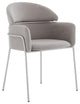 Portia Gray Velvet and Brushed Stainless Steel Dining Room Chairs - Set of 2
