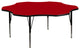 60'' Flower Red Thermal Laminate Activity Table Height Adjustable Short Legs
