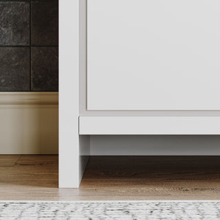 Esconde Bath Vanity, High Gloss White, 48", Double Sink, Freestanding