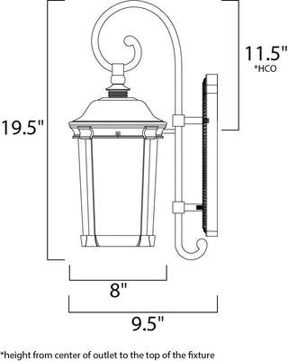 Maxim 3023 Dover 20" Tall 1 Light Wall Sconce - Bronze / Seedy Glass