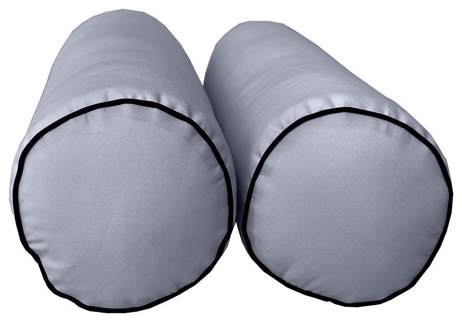 Style 6 Twin-XL Contrast Pipe Trim Bolster Pillow Outdoor Slip Cover ONLY AD001