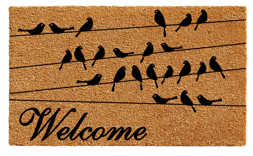 Black Bird Welcome Doormat, 36x72