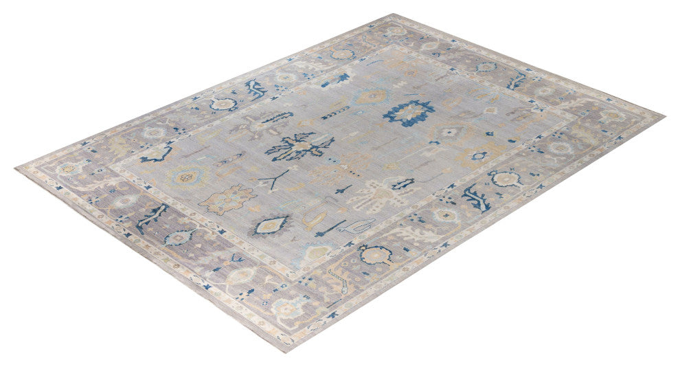 Oushak One-of-a-Kind Hand-Knotted Area Rug Gray, 10'0" x 13'8"