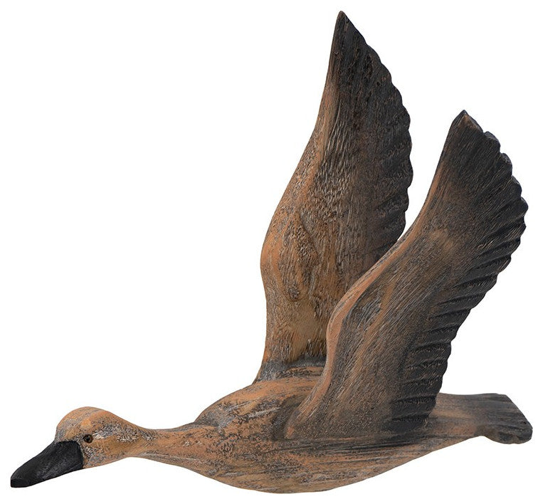 Set of Three Flying Geese Carved Wood 3D Wall Art