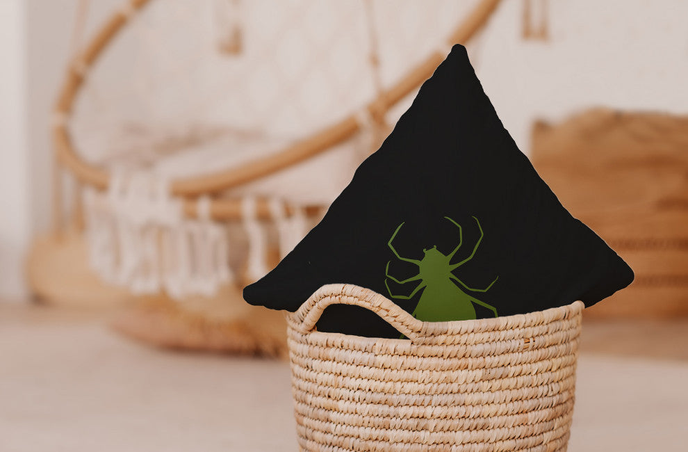 Halloween Spiders Indoor/Outdoor Throw Pillow, Scallion, 20"x20"