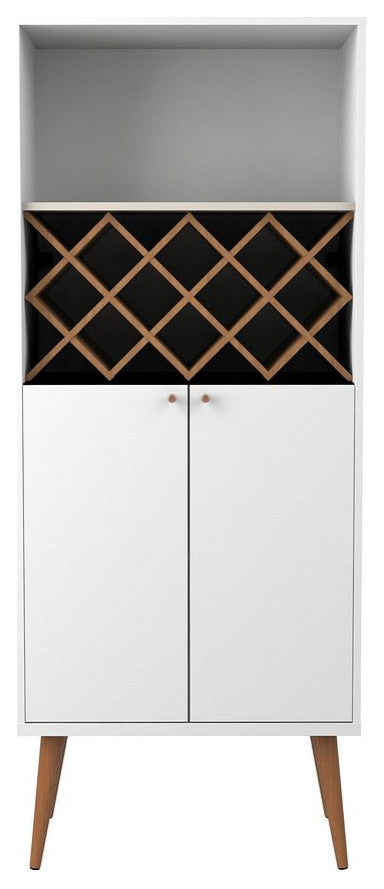 Utopia China Cabinet in White Gloss and Maple Cream